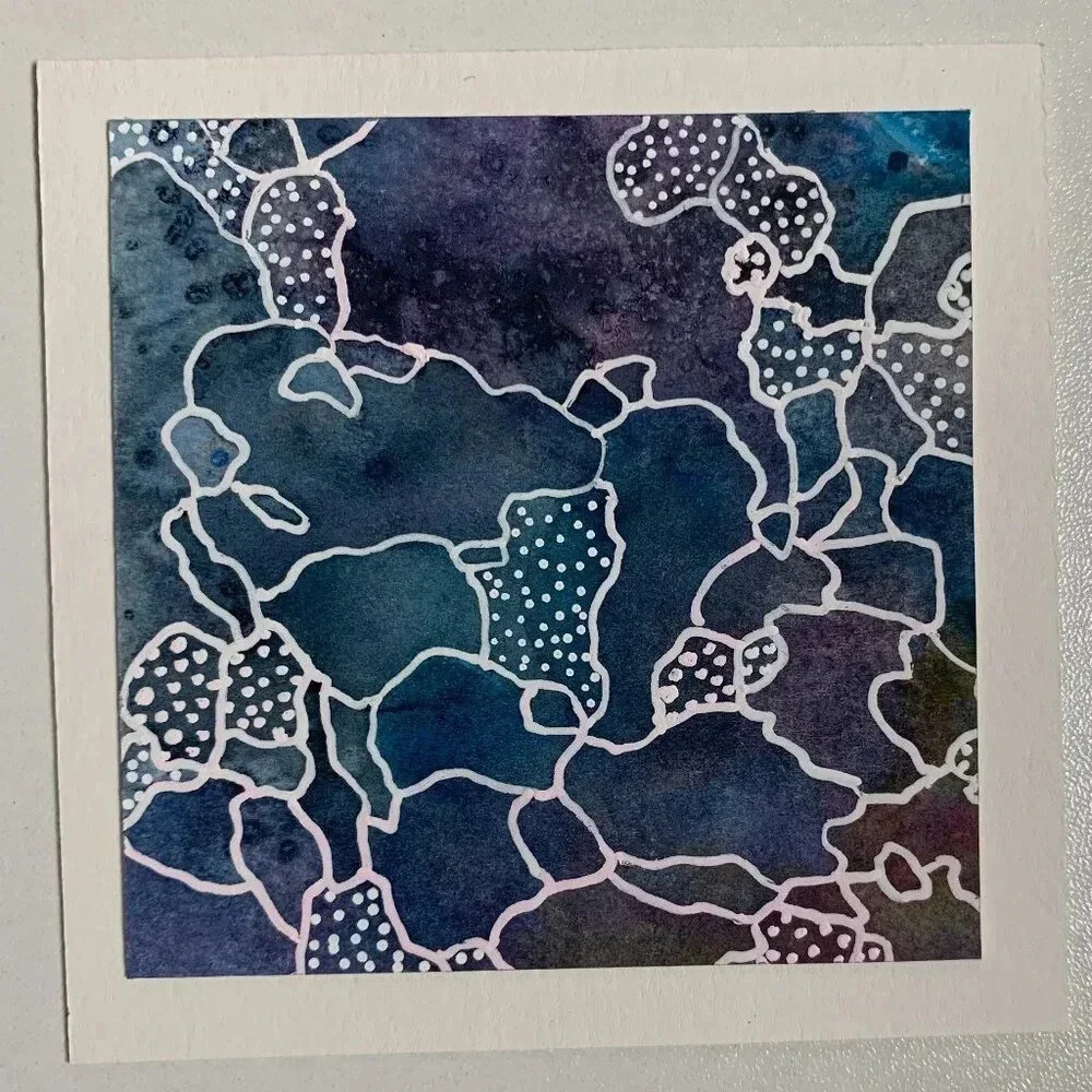 Original Handmade Abstract Watercolor Card Set - 6 Unique Blank Note Cards OOAK - Picture 11 of 12